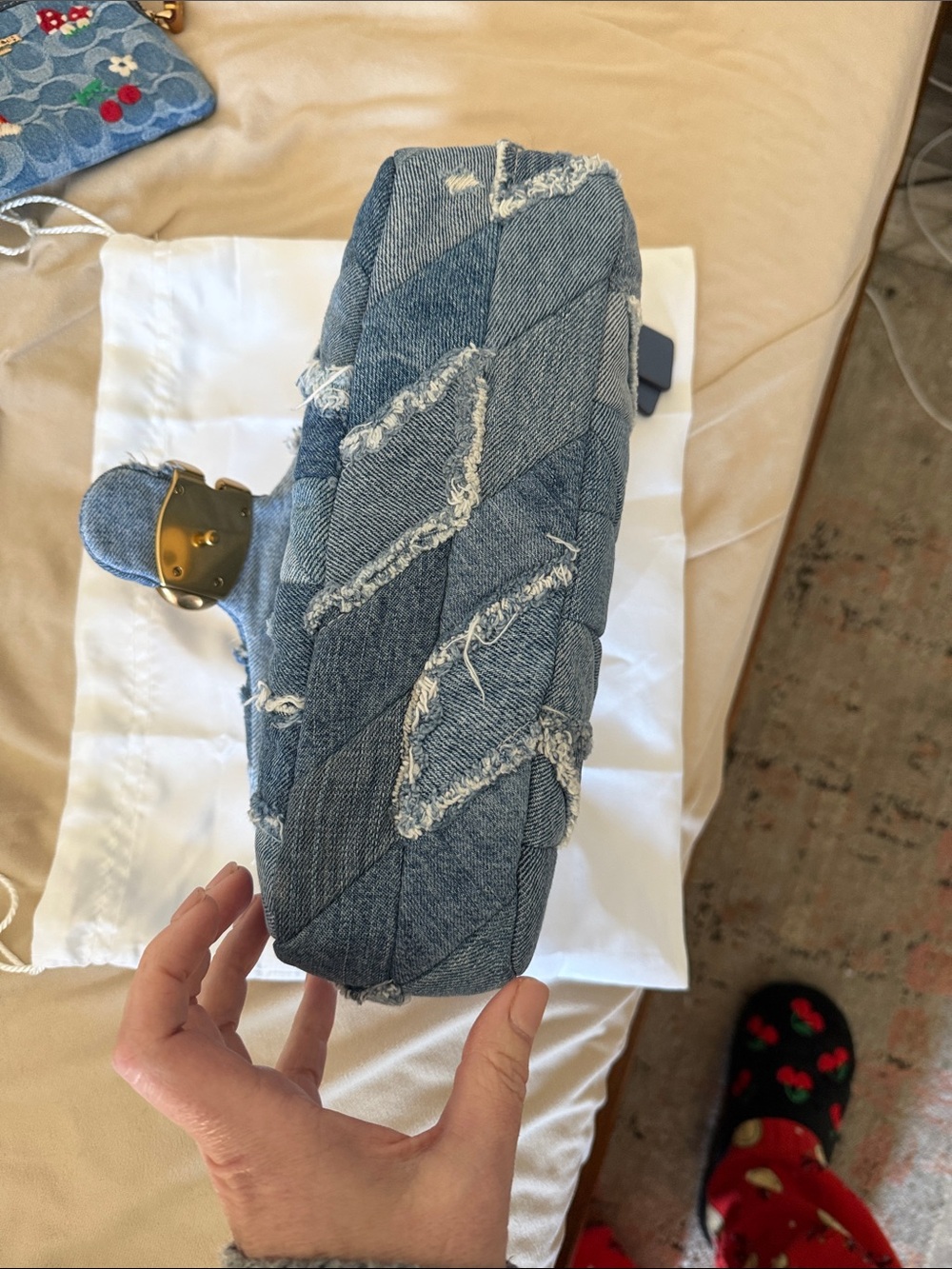 Coach Distressed Denim Patchwork Quilted Tabby 26 Like New!!!!🚨 - Picture 12 of 14